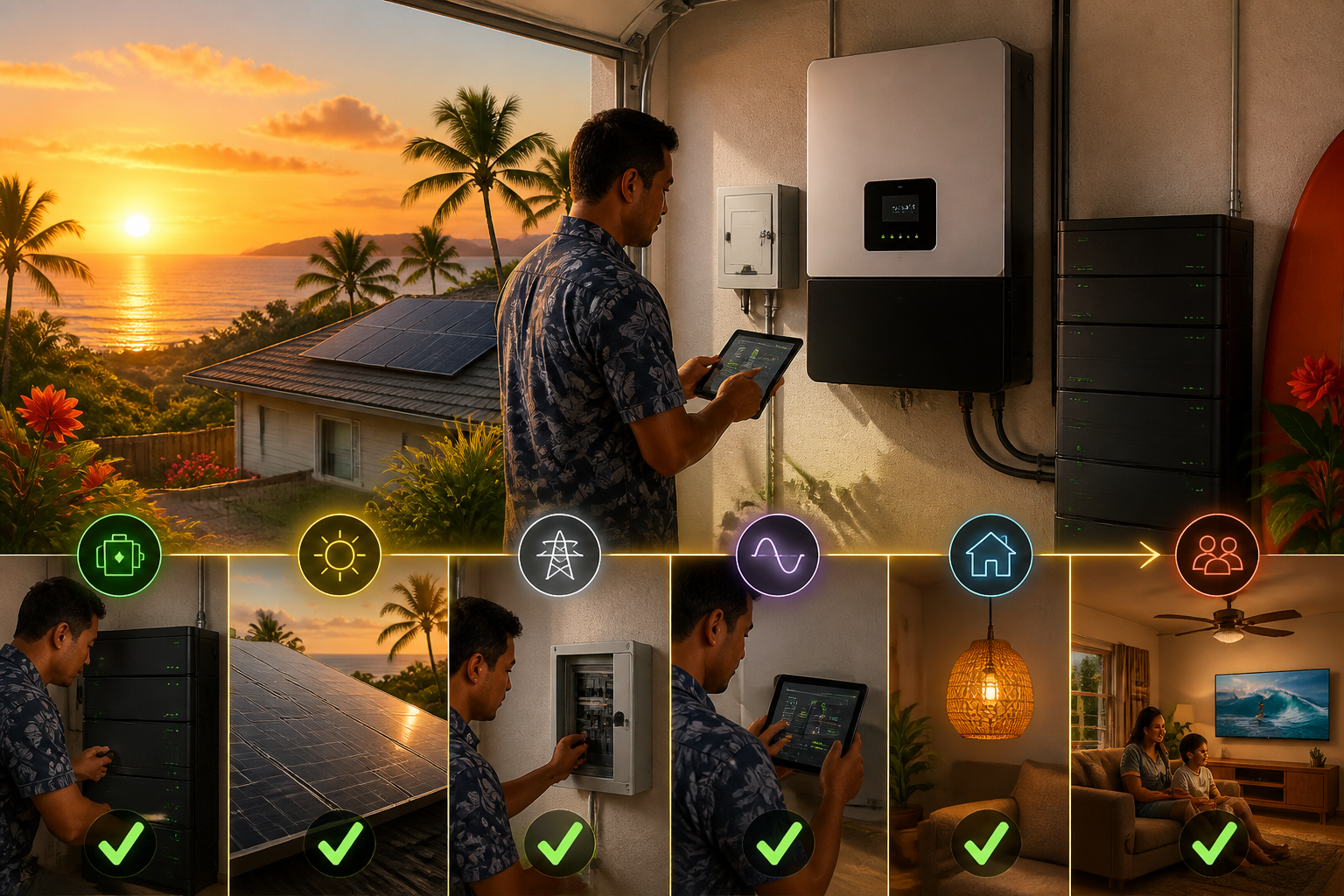Concept illustration for EG4 Electronics EG4 12kPV All-In-One Hybrid Inverter