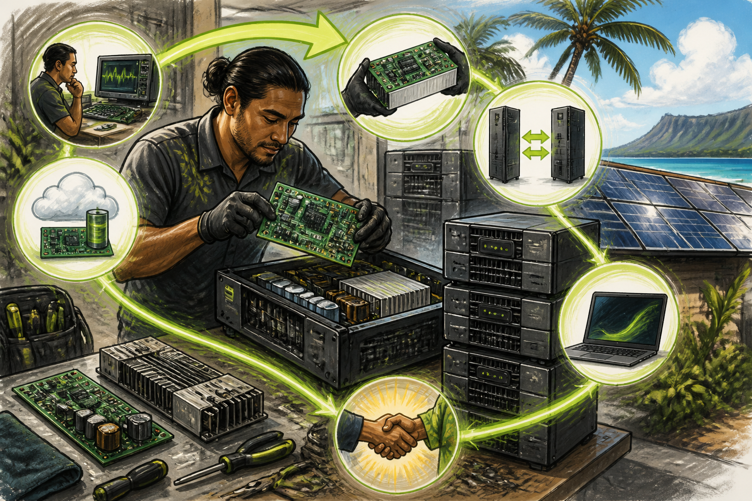 Concept illustration for OutBack Power Legacy and Current OutBack Systems