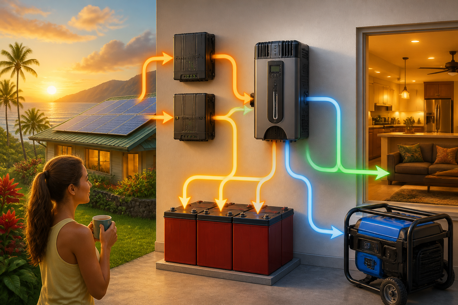Concept illustration for MidNite Solar Rosie 7048 Inverter