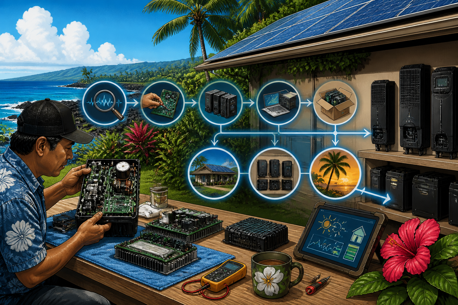 Concept illustration for OutBack Power Legacy and Current OutBack Systems