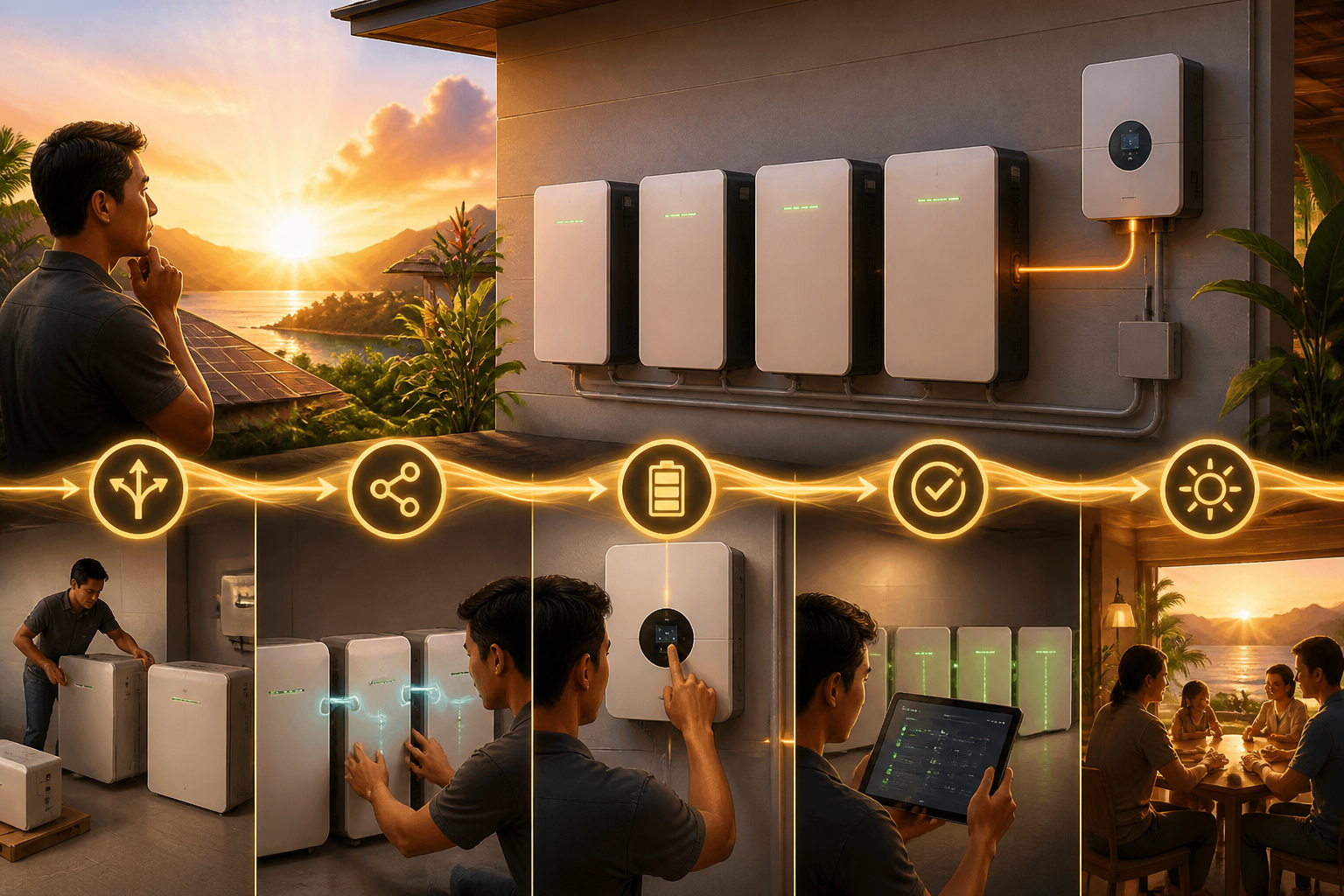 Concept illustration for Fortress Power eBoost 16kWh LFP Battery