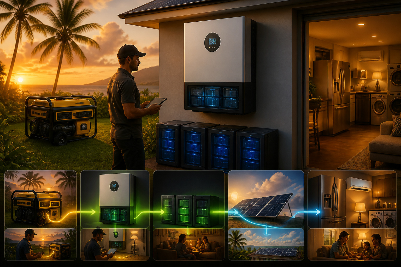 Concept illustration for EG4 Electronics EG4 18kPV-12LV All-In-One Hybrid Inverter