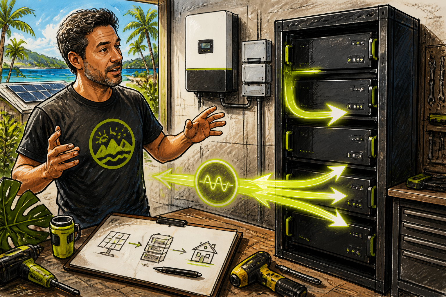 Concept illustration for EG4 Electronics EG4 LL-S 48V 100Ah Server Rack Battery