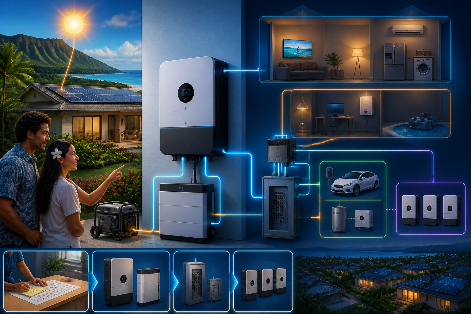 Concept illustration for EG4 Electronics EG4 FlexBOSS18 All-In-One Hybrid Inverter