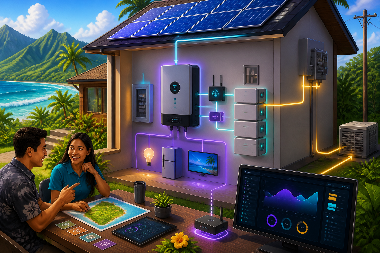 Concept illustration for EG4 Electronics EG4 FlexBOSS18 All-In-One Hybrid Inverter