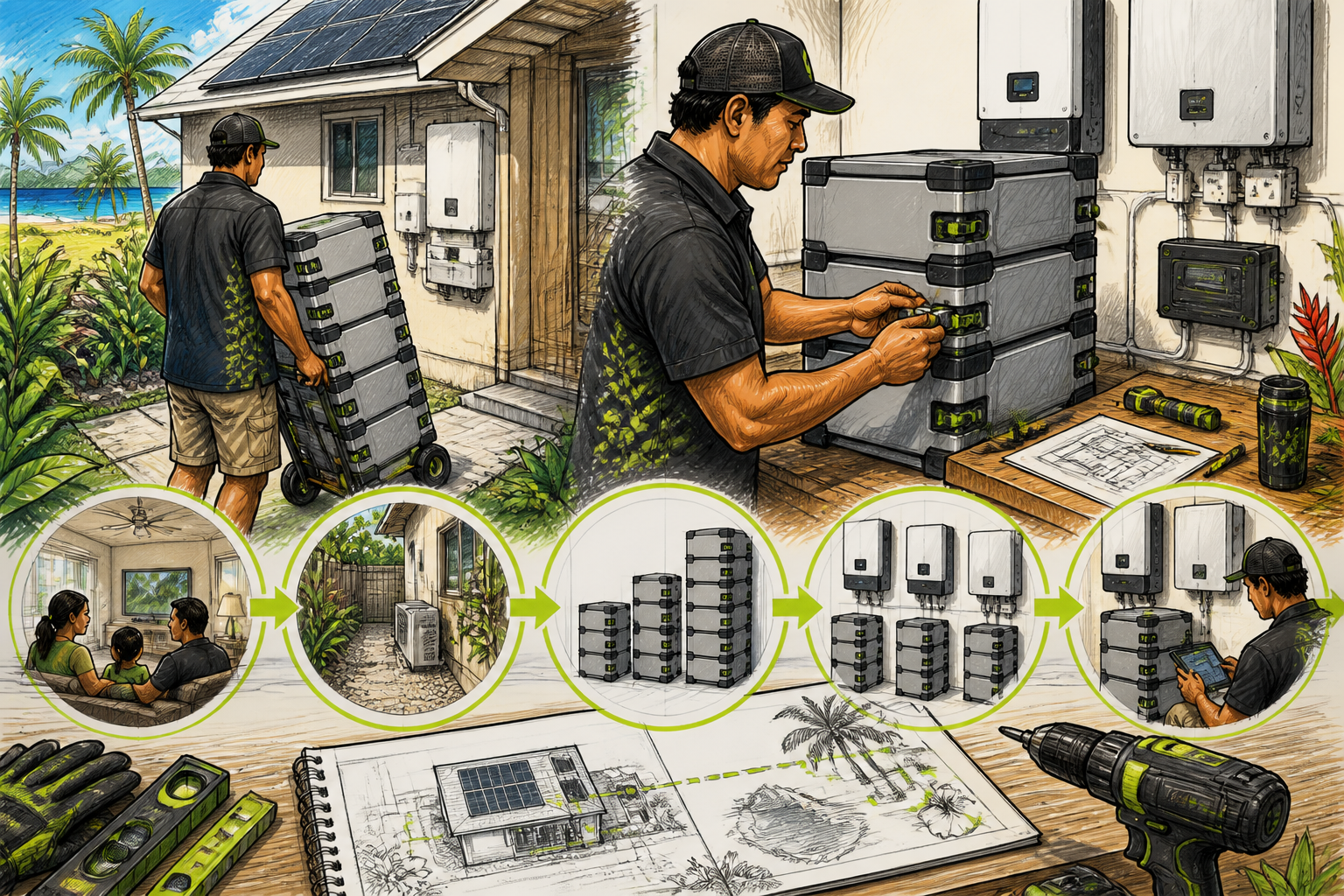 Concept illustration for Briggs & Stratton Energy Solutions SimpliPHI 6.6 Battery